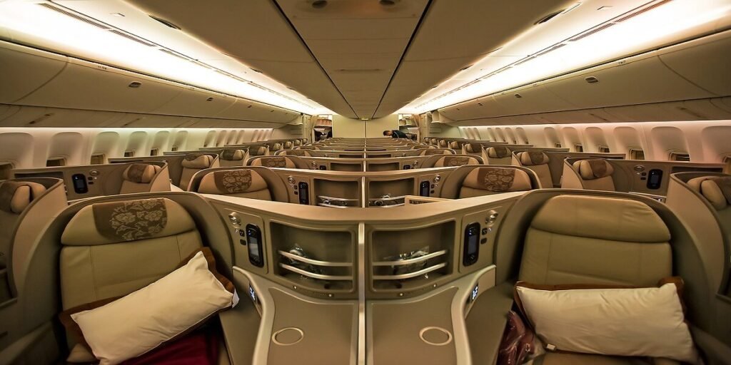 Business class cabin of China Eastern's