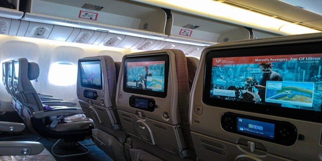 Emirates Airlines economy class television