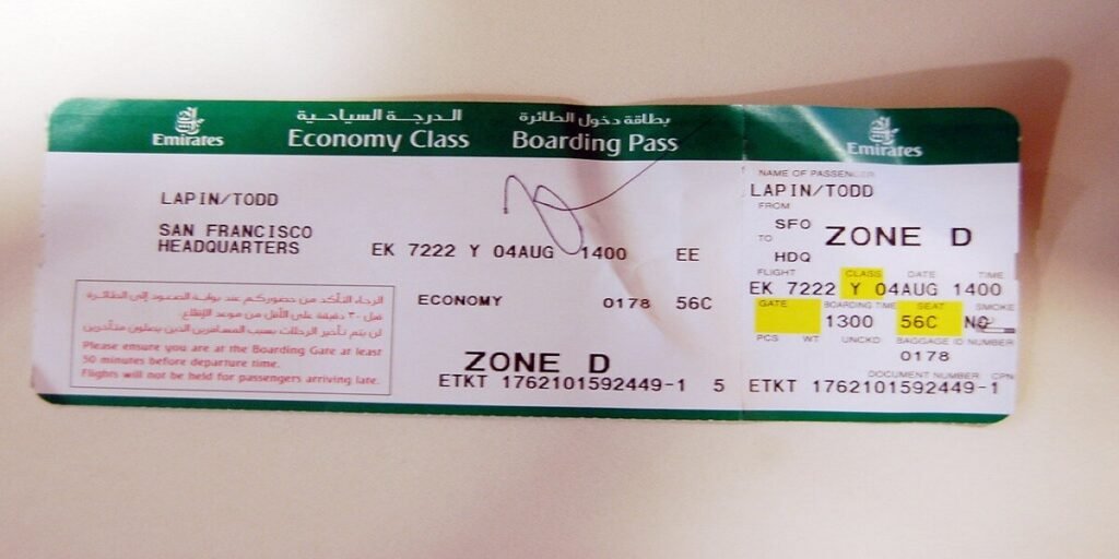 Emirates economy class ticket