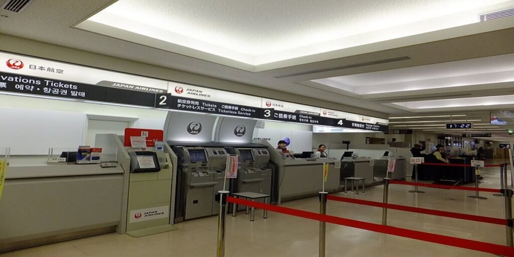 Japan Airline Check-in Counter in Hanamaki Airport