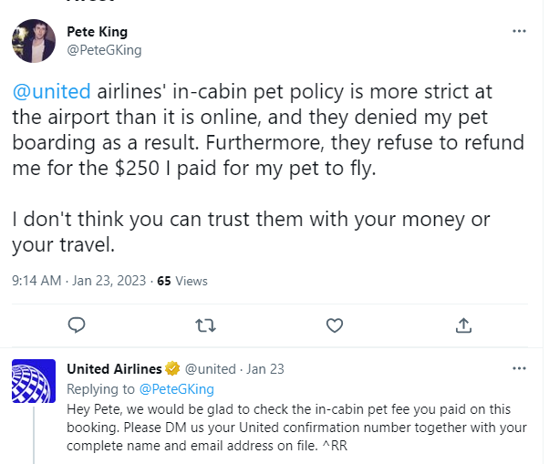 united airline pet policy