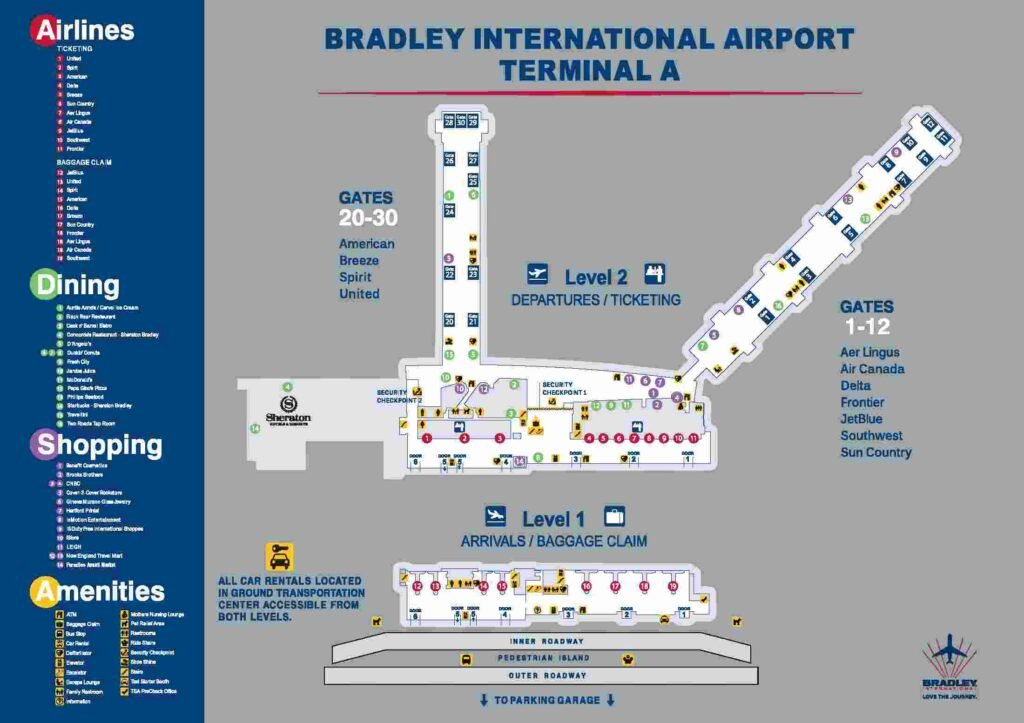 Bradley International Airport Terminal A Map