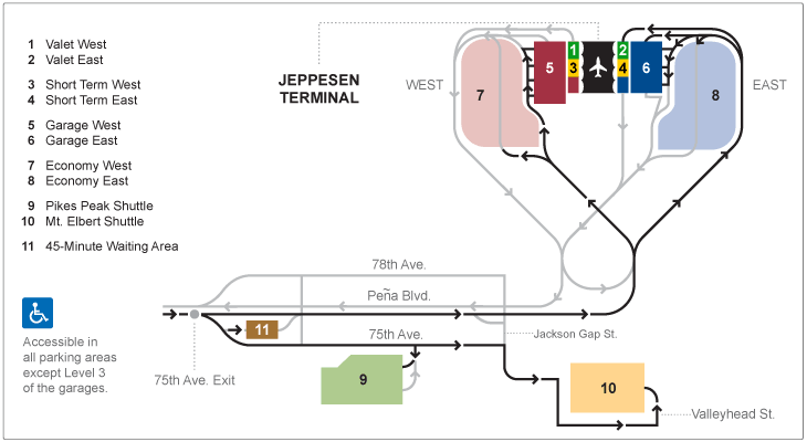 Image of Denver Airport Parking Map