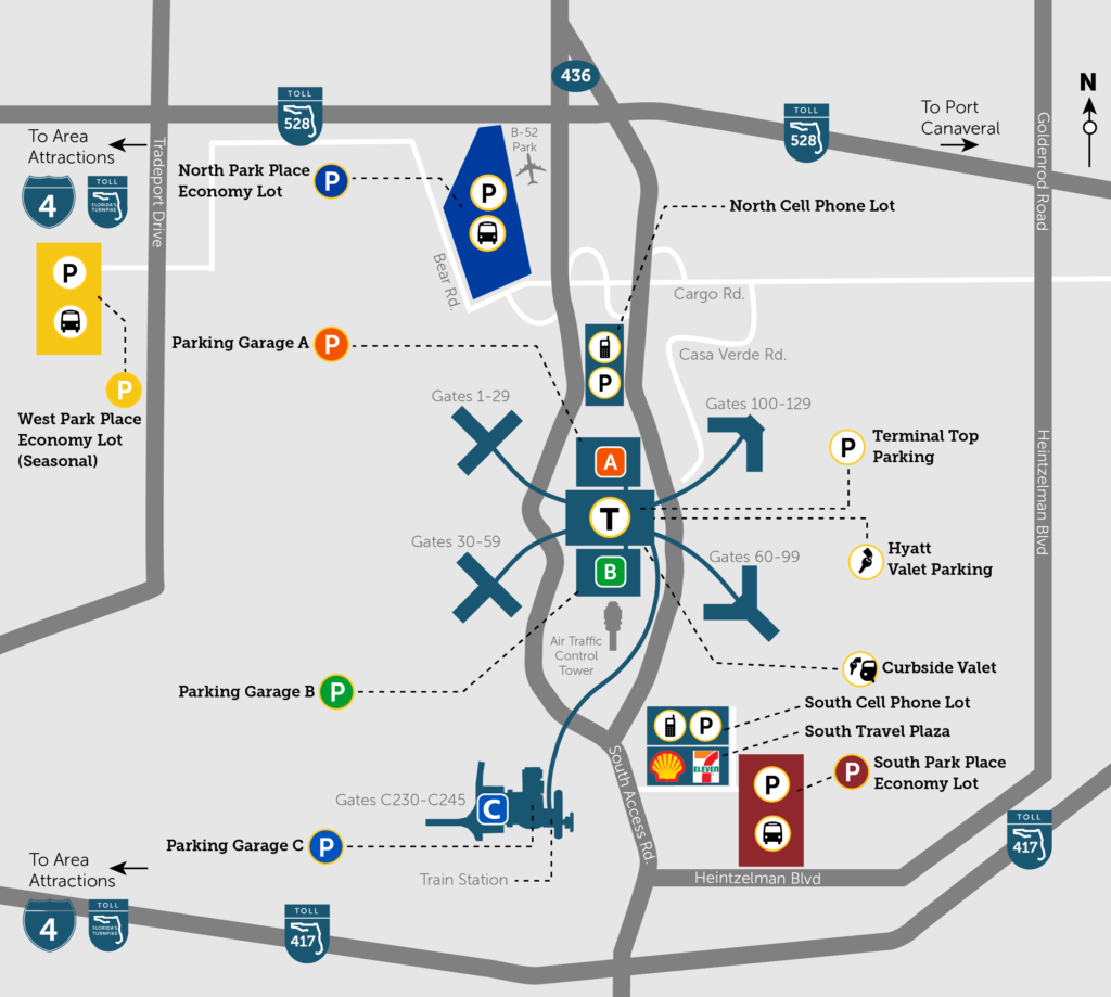 Image of Parking Map of MCO Airport 