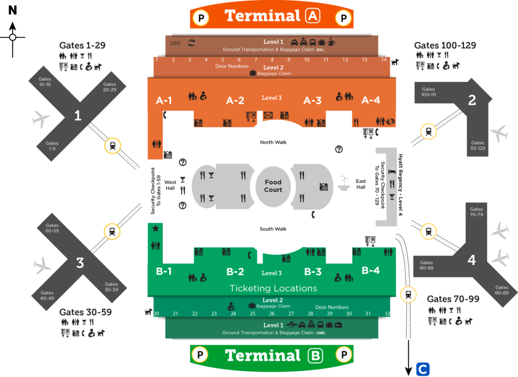 Image of orlando international airport Terminals Map