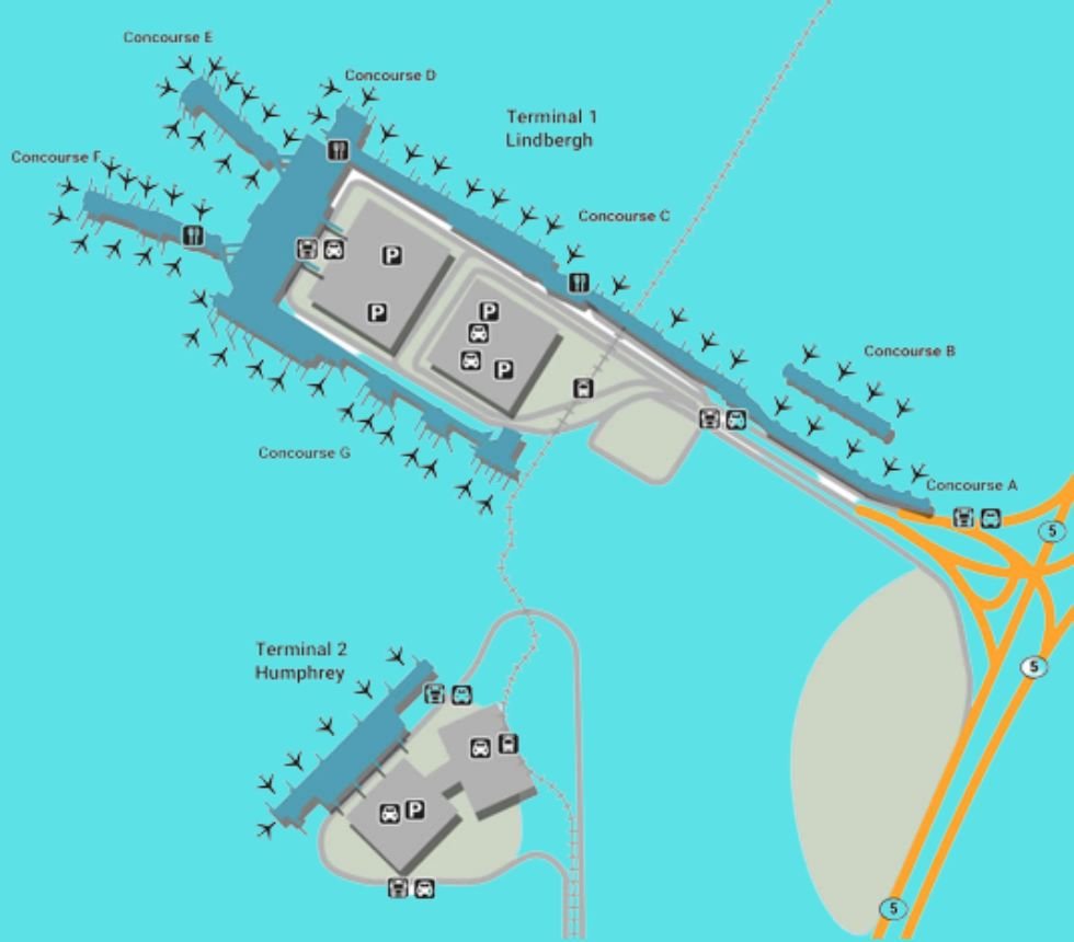 Image of map of msp airport terminals