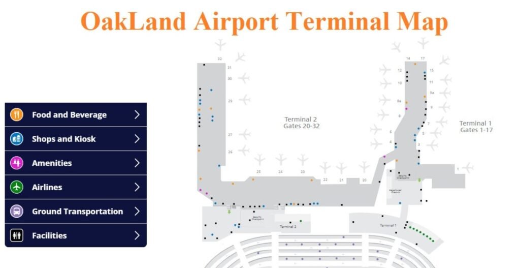 Image of Oakland Airport Terminal Map