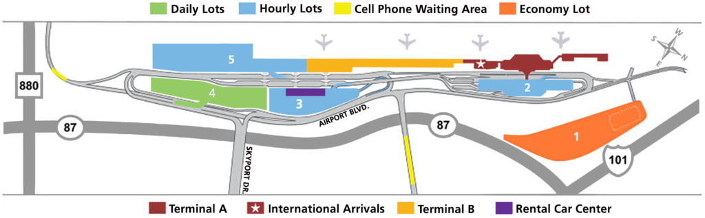 Image of sjc airport parking map