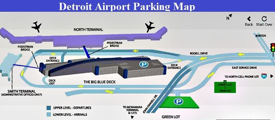 Image of detroit metro airport parking map